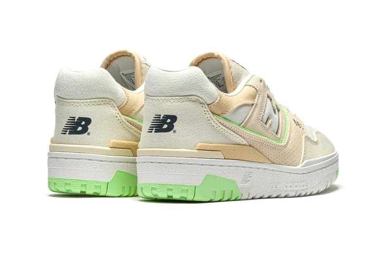 New Balance 550 "Turtledove" Is Accented With Hints of Mint Green BBW550FB sneakers low tops basketball shoes sandstone canvas leather mesh