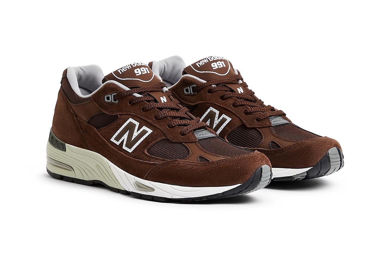New Balance 991 Made in UK Sneaker Trainer Footwear Shoes Flimby Brown Mocha Off White Fashion Style England NB 