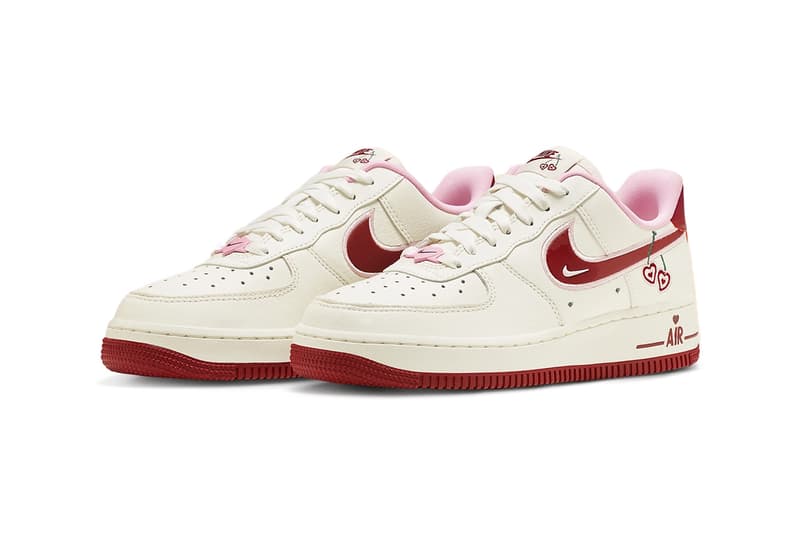 Nike Air Force 1 Low Valentines day 2023 heart shaped cherry  heartpink red dot i release info date price 