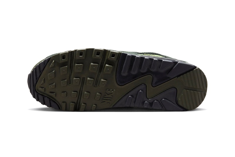 Nike Air Max 90 Medium Olive Sneaker Trainer Footwear Shoes Green White Air Unit The Swoosh Mesh Leather Nubuck 