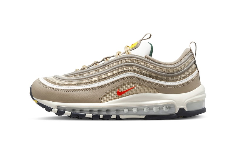 Nike Air Max 97 "Khaki" Joins the Athletic Company Collection FD0357-247 Khaki/Picante Red-Sesame-Sail