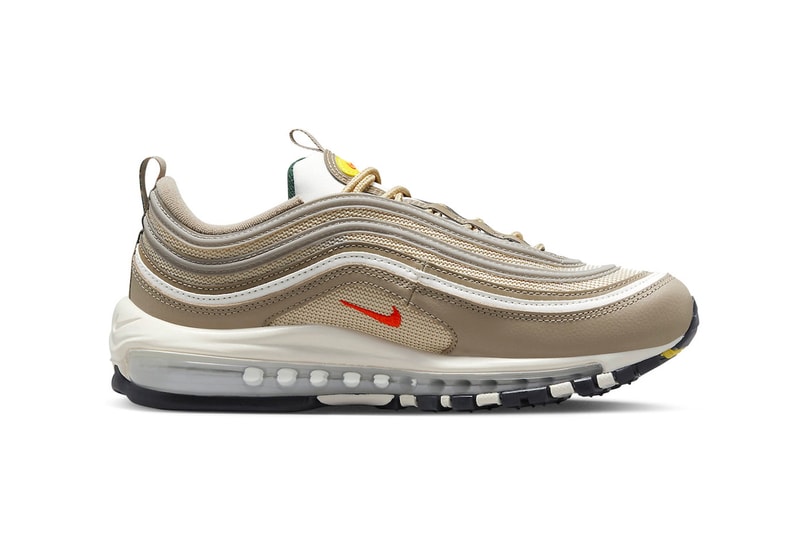 Nike Air Max 97 "Khaki" Joins the Athletic Company Collection FD0357-247 Khaki/Picante Red-Sesame-Sail