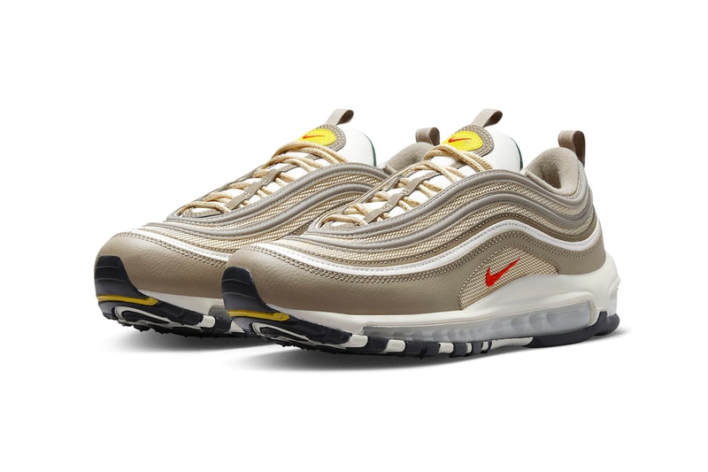 Nike Air Max 97 "Khaki" Joins the Athletic Company Collection FD0357-247 Khaki/Picante Red-Sesame-Sail