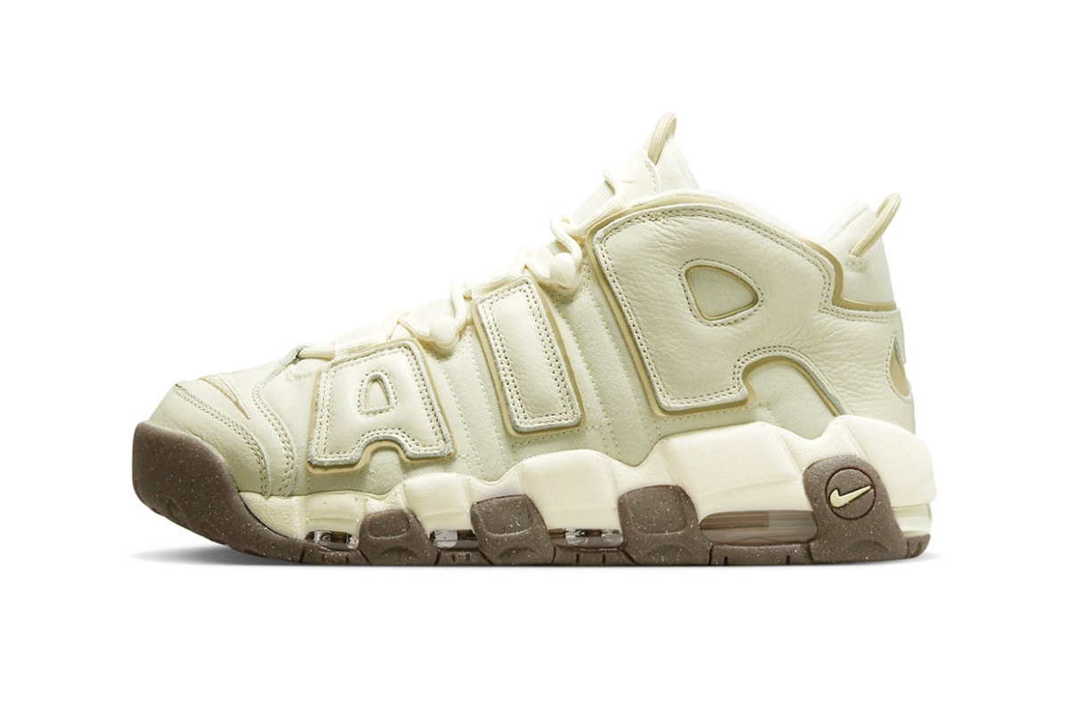 Nike Air More Uptempo "Coconut Milk" DV7230-100 Release Info swoosh high tops basketball shoes coconut milk team gold 