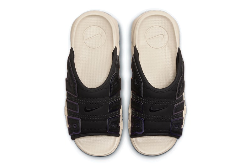 Nike Air More Uptempo Slide Surfaces in Blue Gradients full length air black cream white release info date price