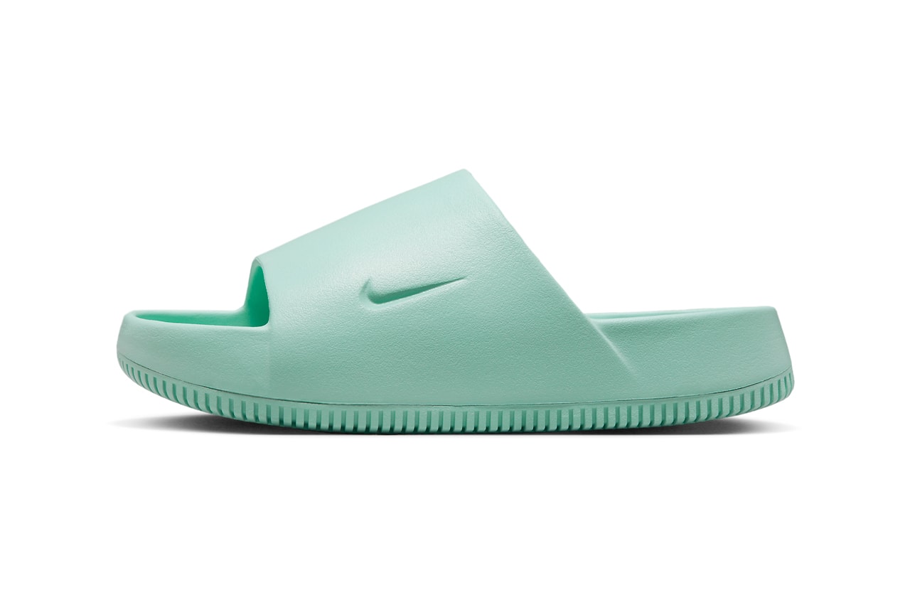 Nike Calm Slide adidas yeezy slide ribbed swoosh release info date price
