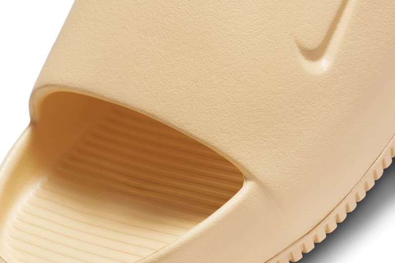 Nike Calm Slide adidas yeezy slide ribbed swoosh release info date price