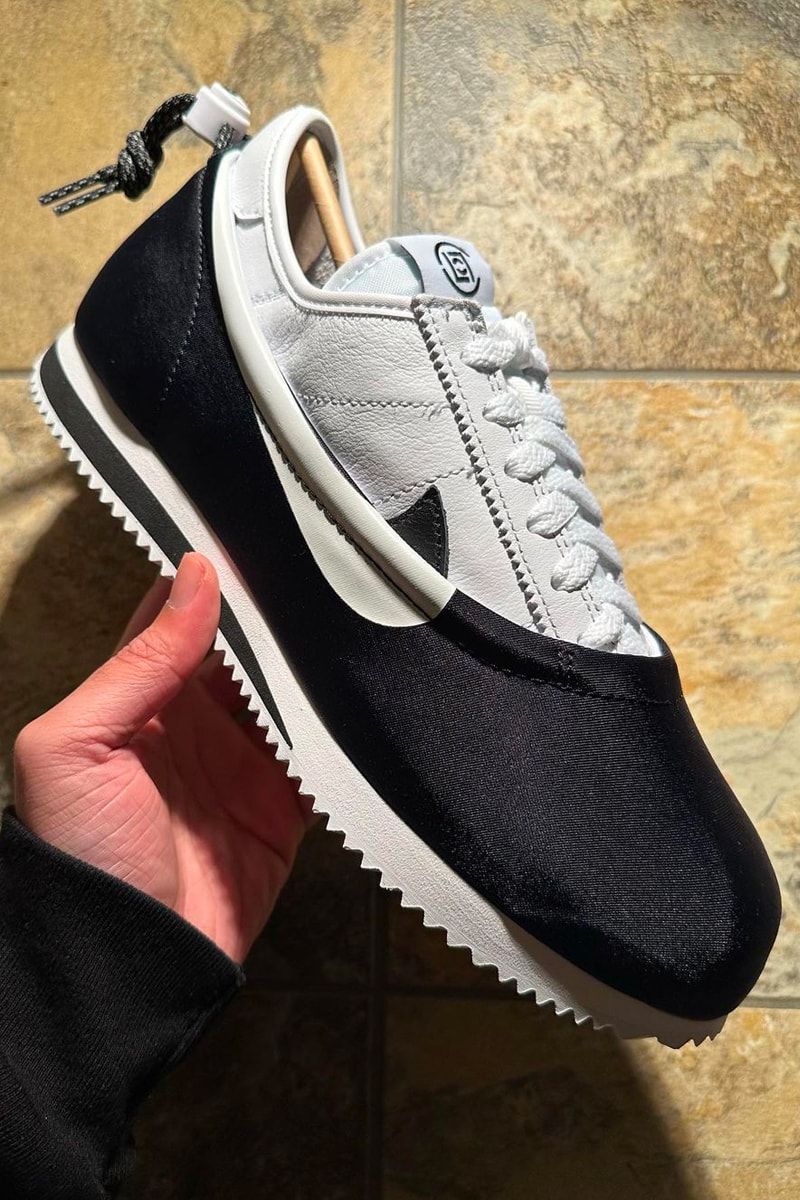 Nike CLOT Cortez kung fu 3 in 1 sock slip on black white lace lock toggle detailed look release info