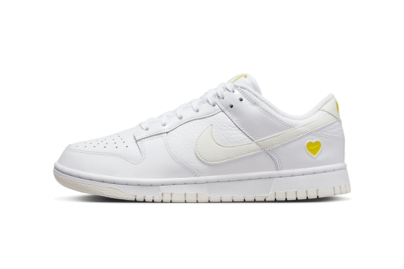 nike sportswear dunk low yellow heart white fd0803 100 official release date info photos price store list buying guide