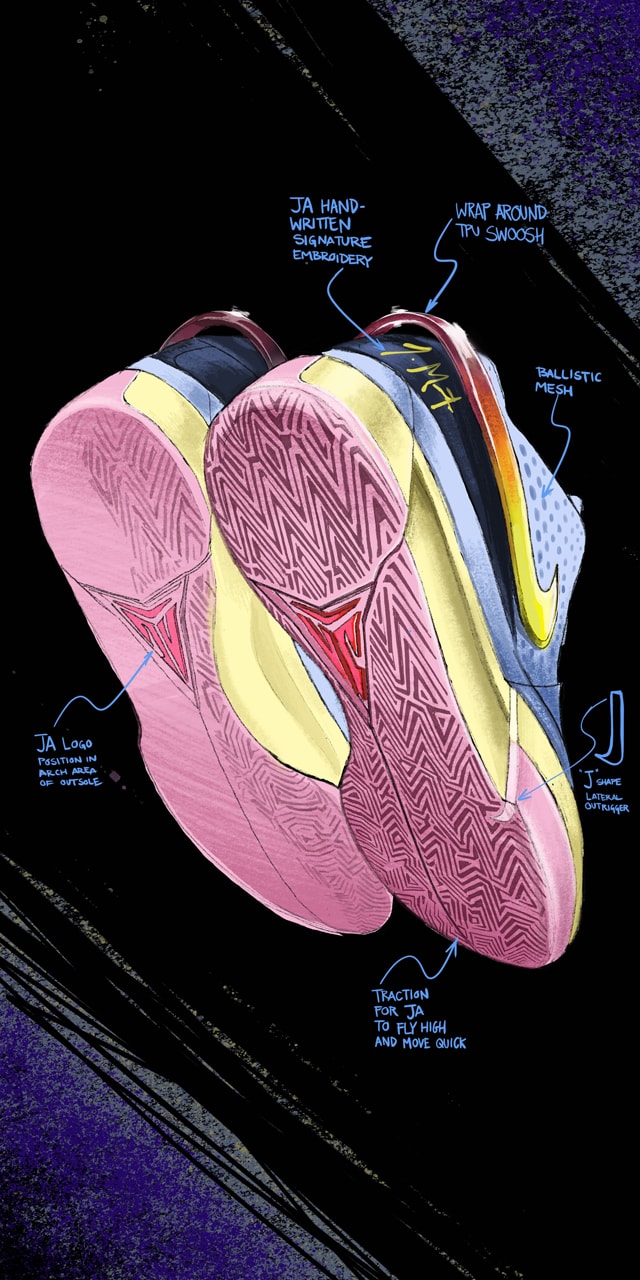 Nike Ja 1 Design Interview and Breakdown Ben Benjamin Nethongkome Scott Munson Day One PE Scratch Trivia Chimney aint ducking no smoke release date info launch