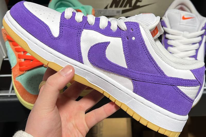 Nike SB Dunk Low Orange Label Purple Teal Release Hypebeast