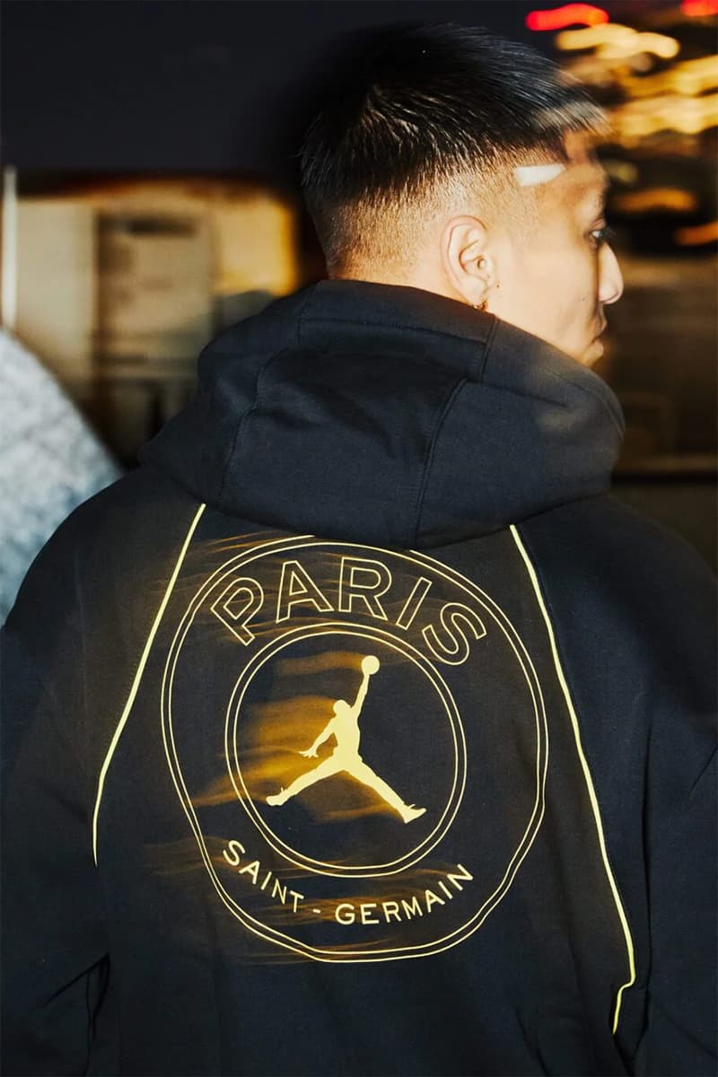 psg paris saint germain jordan brand hoodie jacket tee black gold 