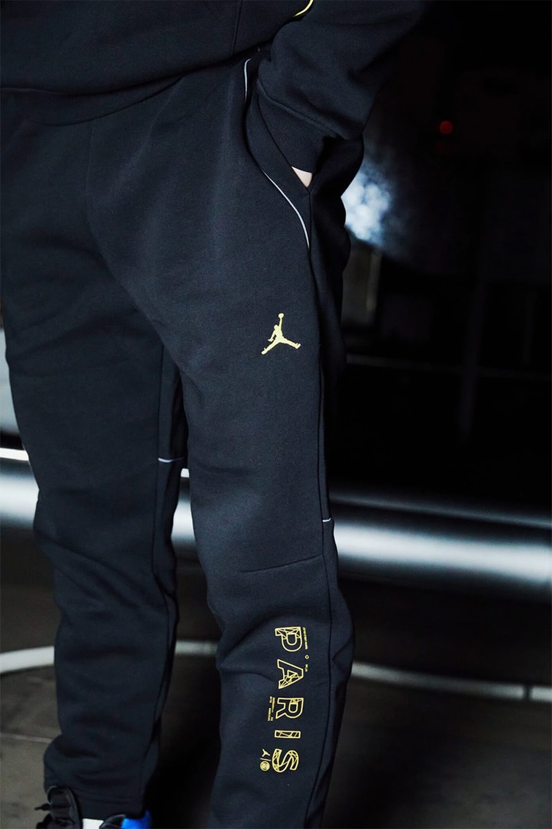 psg paris saint germain jordan brand hoodie jacket tee black gold 