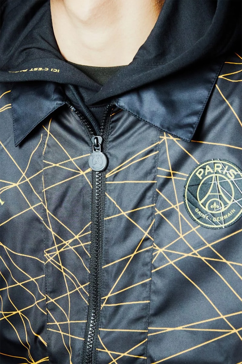 psg paris saint germain jordan brand hoodie jacket tee black gold 