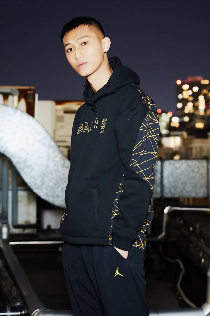 psg paris saint germain jordan brand hoodie jacket tee black gold 
