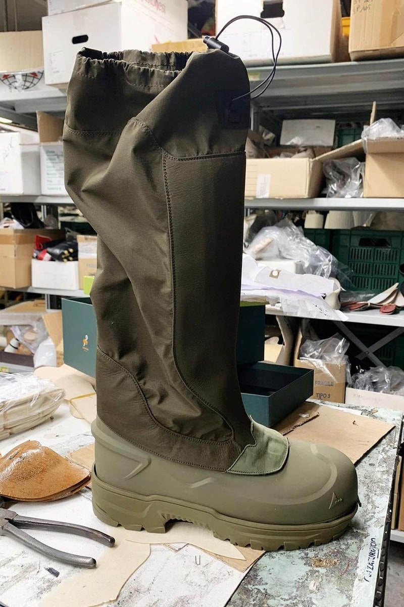 ROA Hiking Fall Winter 2023 Camping Hiking Outdoors Exploration Paris Fashion Week Military Boots Gilet Trench Coat Khaki