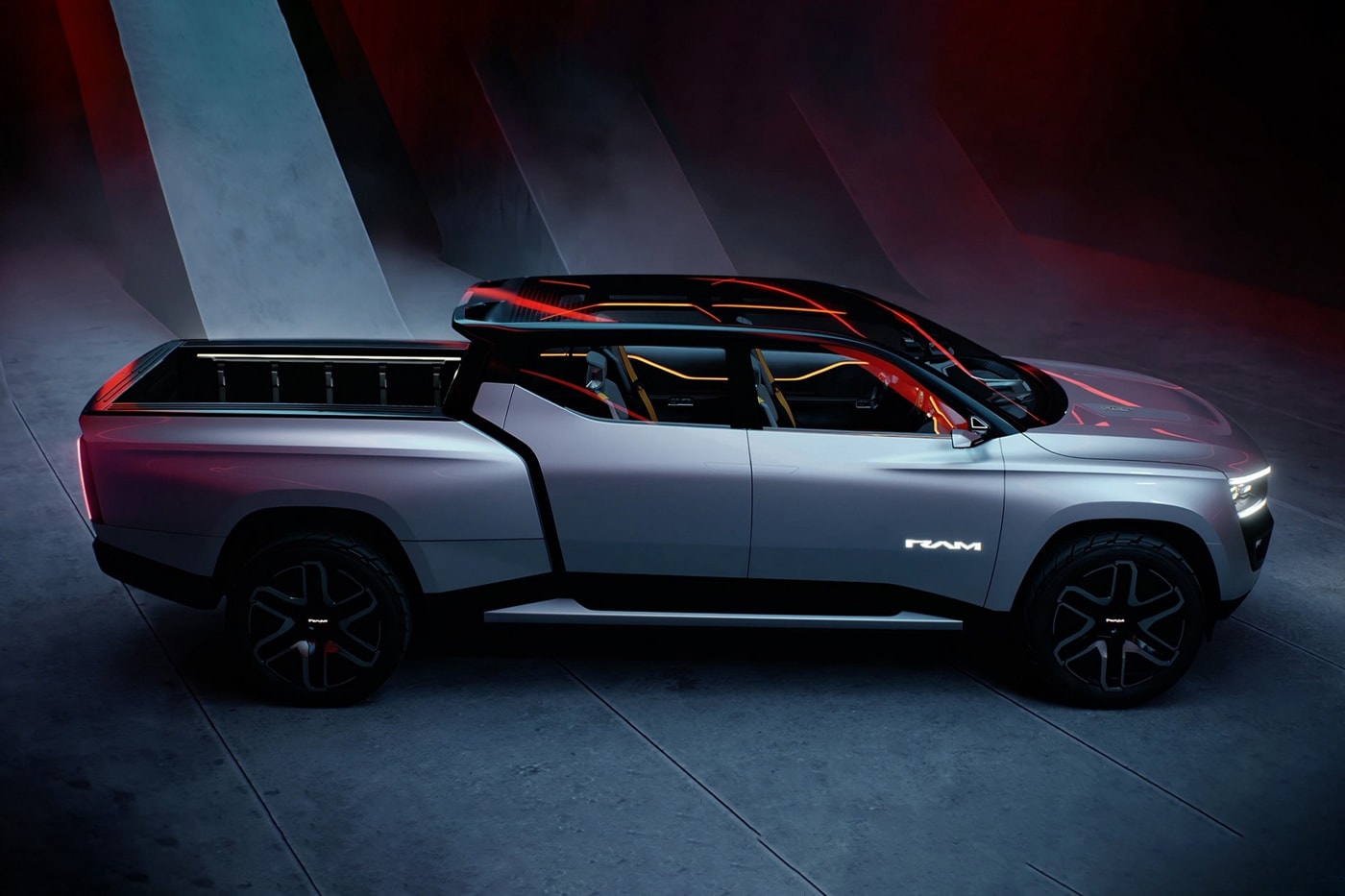 Stellantis Ram 1500 EV Concept Truck First Look CES 2023 Info Electric 3d printed tailgate date price