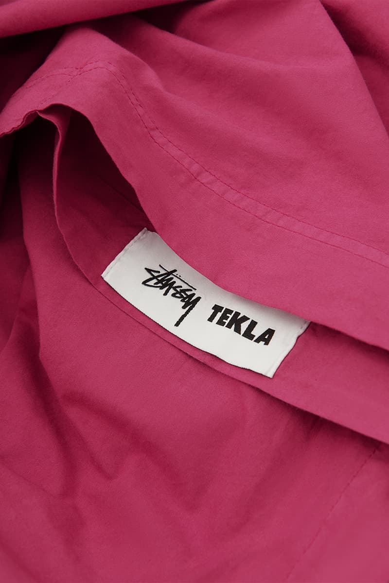 Sleepwear, Bedding and Bathrobes Highlight the Third Stussy x Tekla Collaboration home beach streetwear berry color waterclor effect hand drawn stripes ddanish skater hugo boserup american surfer frnake harrer californai antosh cimoszko
