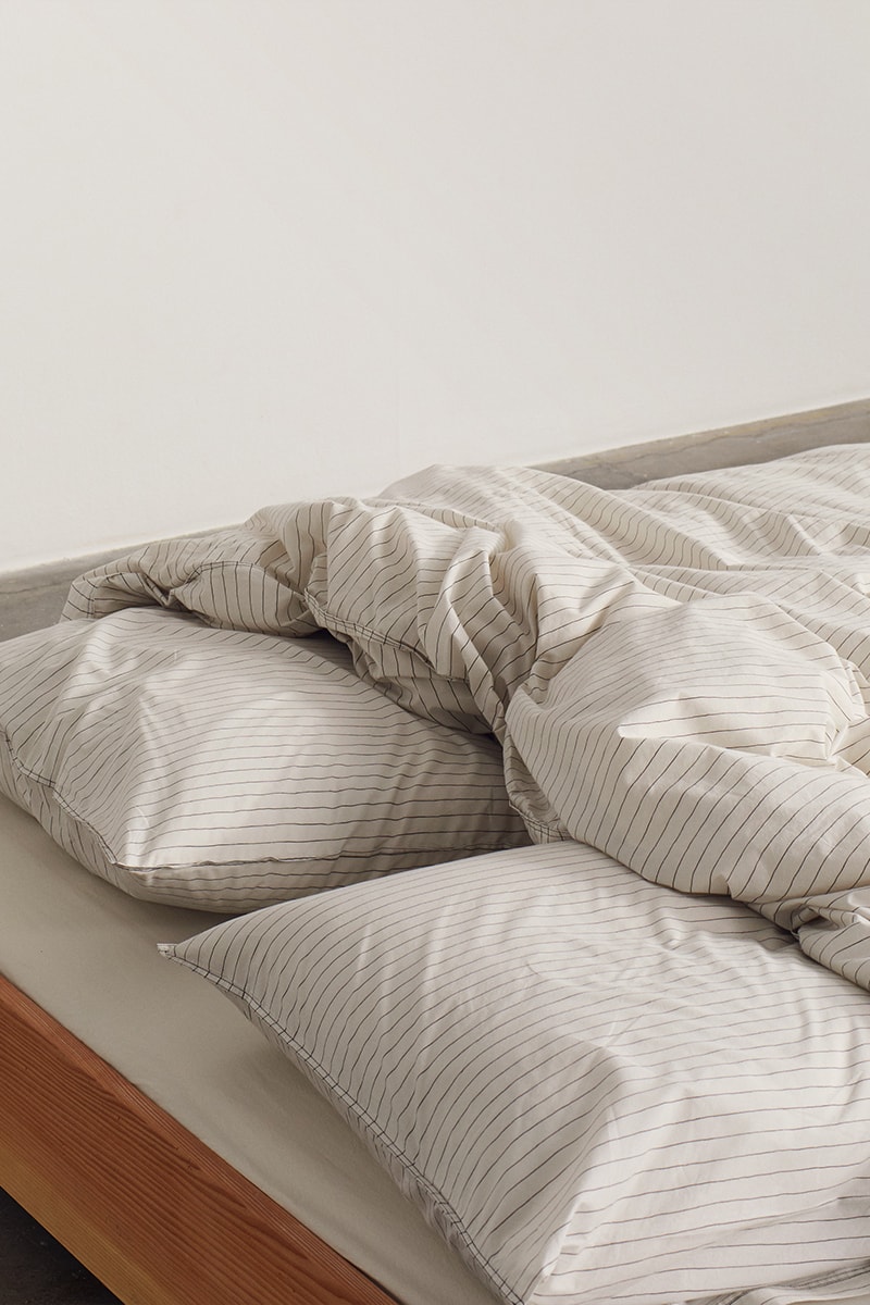 Sleepwear, Bedding and Bathrobes Highlight the Third Stussy x Tekla Collaboration home beach streetwear berry color waterclor effect hand drawn stripes ddanish skater hugo boserup american surfer frnake harrer californai antosh cimoszko