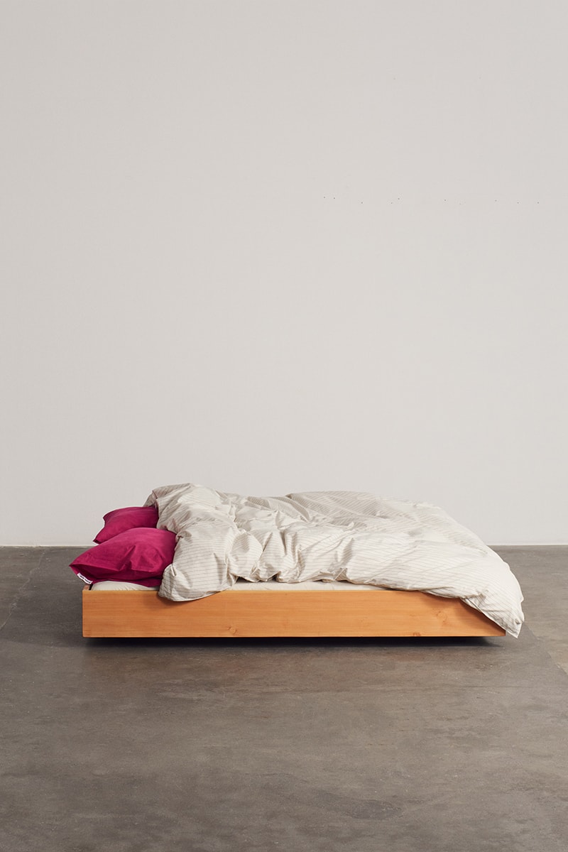 Sleepwear, Bedding and Bathrobes Highlight the Third Stussy x Tekla Collaboration home beach streetwear berry color waterclor effect hand drawn stripes ddanish skater hugo boserup american surfer frnake harrer californai antosh cimoszko