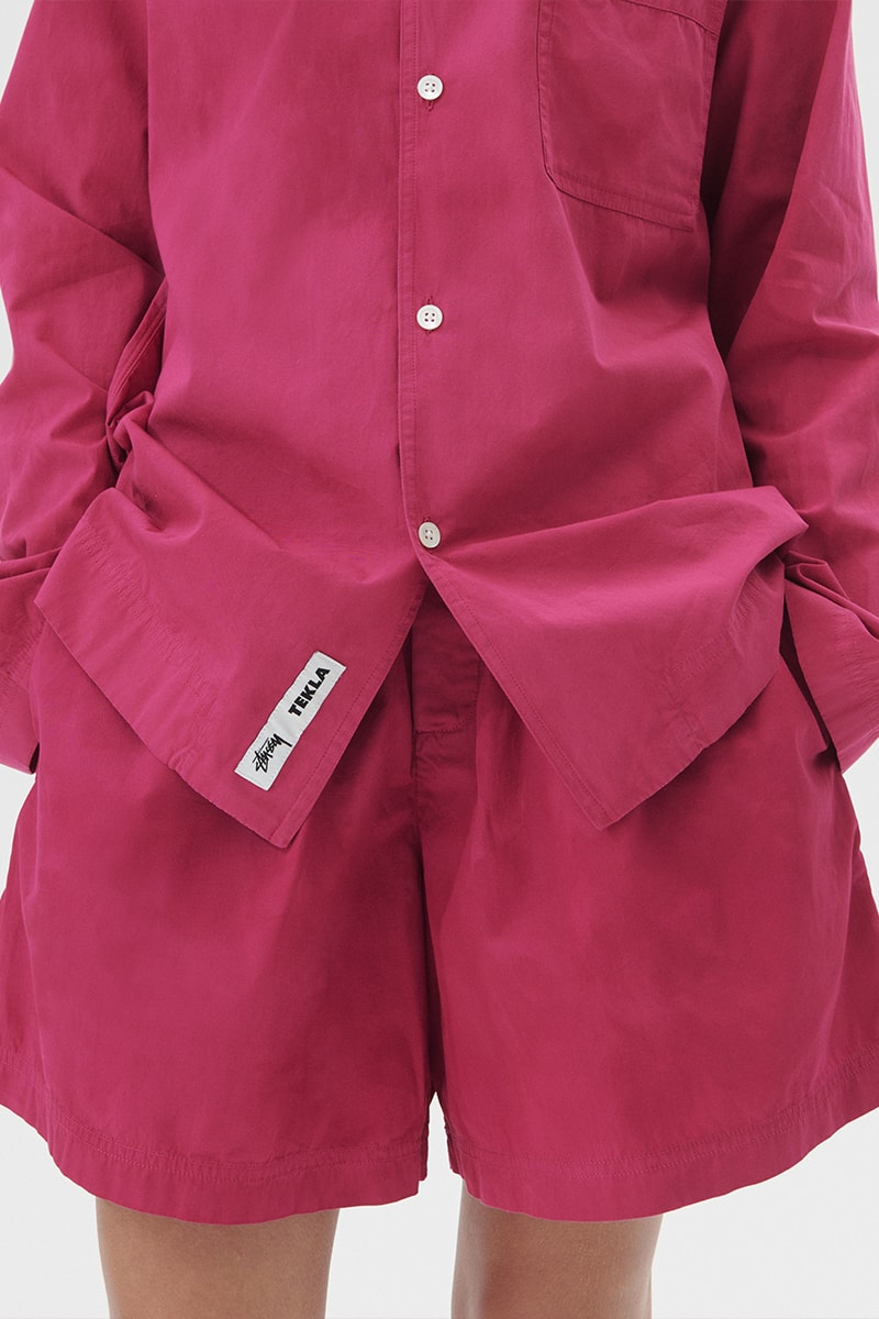 Sleepwear, Bedding and Bathrobes Highlight the Third Stussy x Tekla Collaboration home beach streetwear berry color waterclor effect hand drawn stripes ddanish skater hugo boserup american surfer frnake harrer californai antosh cimoszko