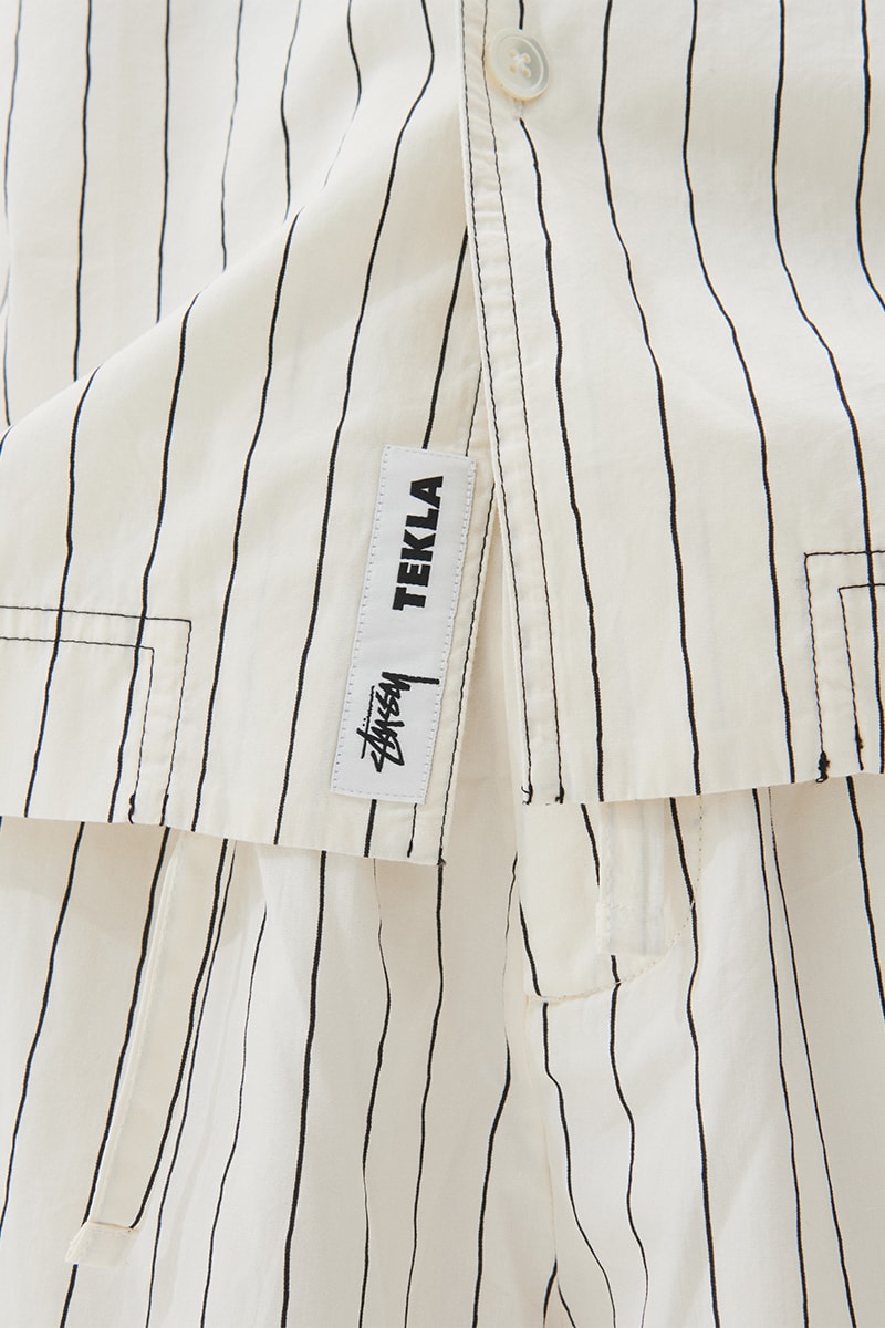 Sleepwear, Bedding and Bathrobes Highlight the Third Stussy x Tekla Collaboration home beach streetwear berry color waterclor effect hand drawn stripes ddanish skater hugo boserup american surfer frnake harrer californai antosh cimoszko