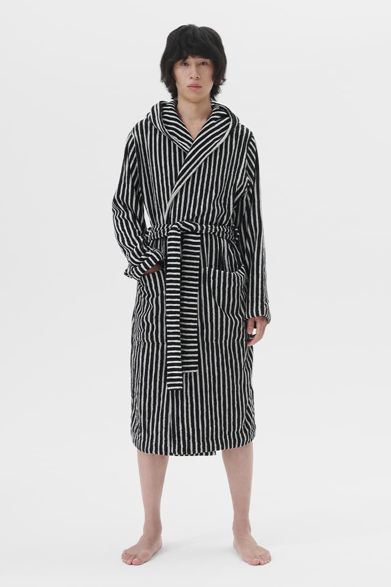 Sleepwear, Bedding and Bathrobes Highlight the Third Stussy x Tekla Collaboration home beach streetwear berry color waterclor effect hand drawn stripes ddanish skater hugo boserup american surfer frnake harrer californai antosh cimoszko