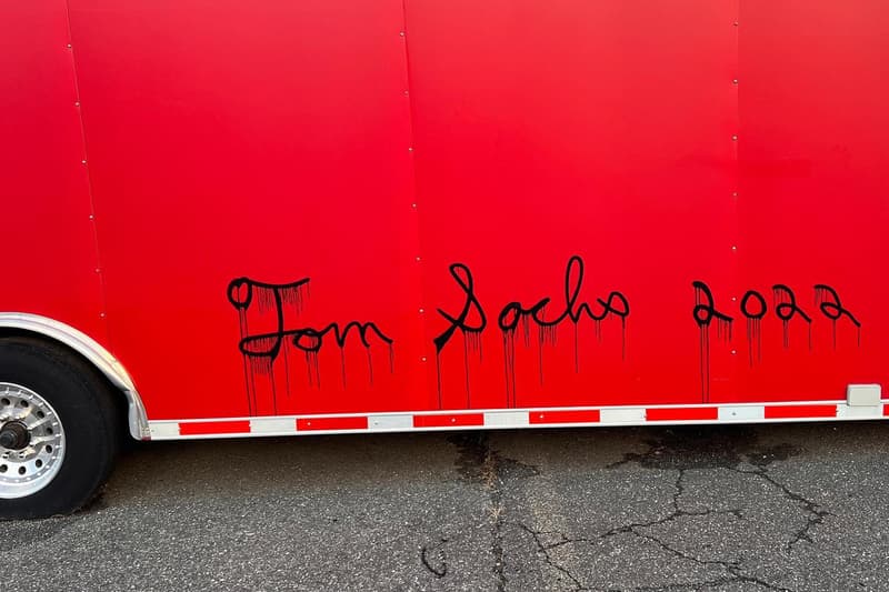 Tom Sachs Reveals New McDonald's Public Art trailer new milford max power motors happy meal graffiti spray paint