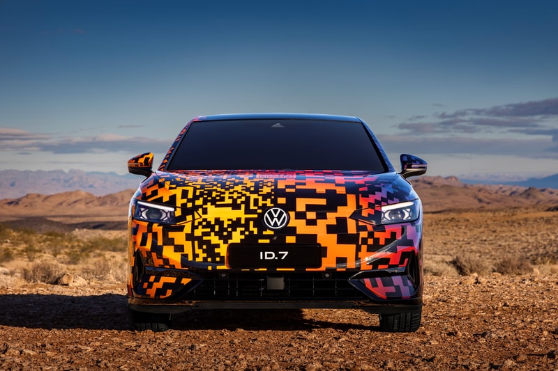 Volkswagen ID.7 Electric Sedan Digital Camouflage Reveal Info vw id.aero CES consumer electronics show modular electric drive matrix smart camouflage long-range electric vehicle