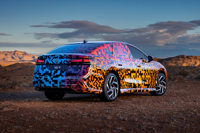 Volkswagen ID.7 Electric Sedan Digital Camouflage Reveal Info vw id.aero CES consumer electronics show modular electric drive matrix smart camouflage long-range electric vehicle