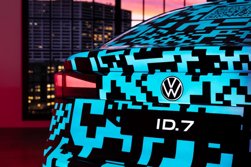 Volkswagen ID.7 Electric Sedan Digital Camouflage Reveal Info vw id.aero CES consumer electronics show modular electric drive matrix smart camouflage long-range electric vehicle