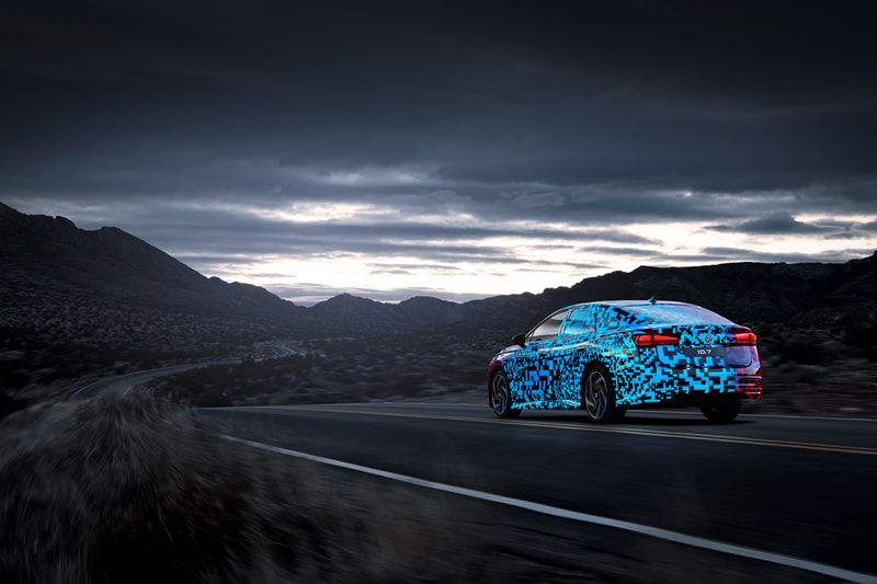 Volkswagen ID.7 Electric Sedan Digital Camouflage Reveal Info vw id.aero CES consumer electronics show modular electric drive matrix smart camouflage long-range electric vehicle
