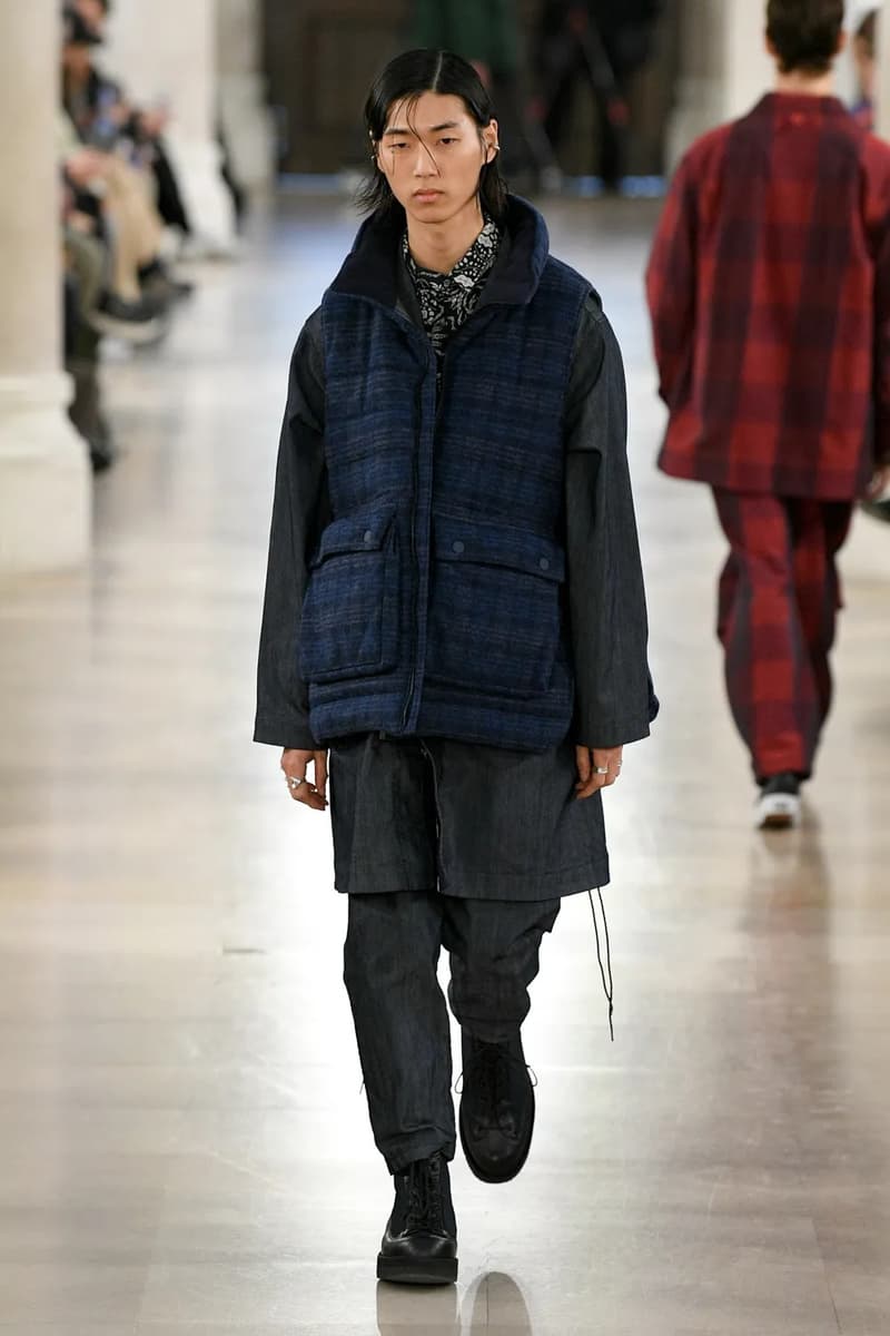 White Mountaineering Fall Winter 2023 Paris Fashion Week Runway PFW FW23 Colmar Gore tex Danner, Briefing, Gramicci, Merrell, Wild Things, New Era