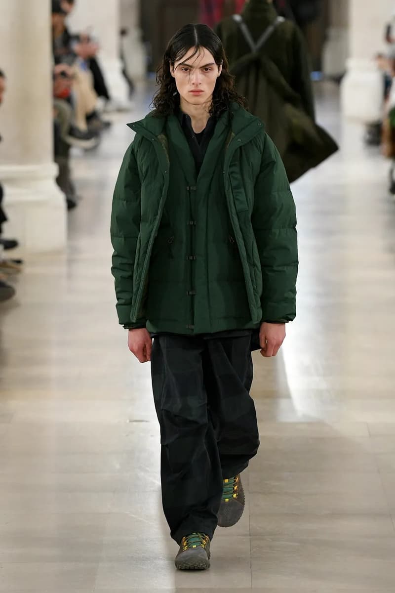 White Mountaineering Fall Winter 2023 Paris Fashion Week Runway PFW FW23 Colmar Gore tex Danner, Briefing, Gramicci, Merrell, Wild Things, New Era