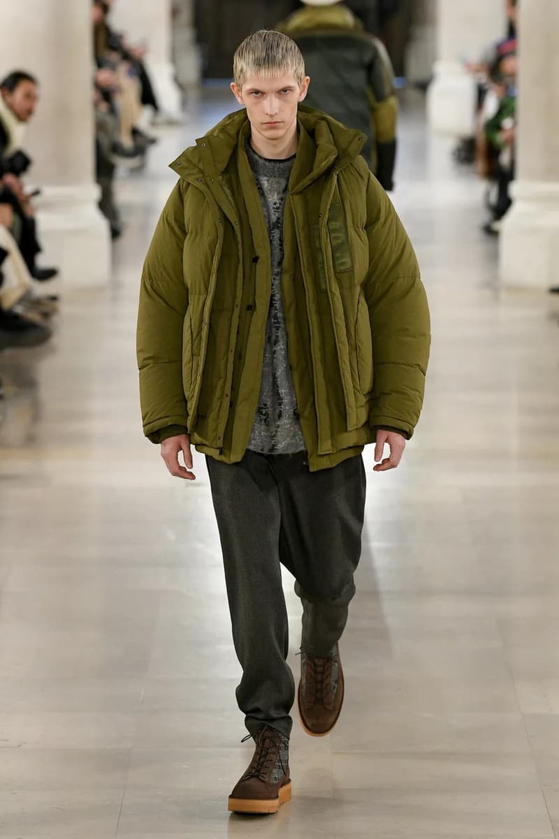 White Mountaineering Fall Winter 2023 Paris Fashion Week Runway PFW FW23 Colmar Gore tex Danner, Briefing, Gramicci, Merrell, Wild Things, New Era