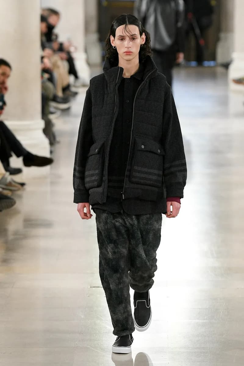 White Mountaineering Fall Winter 2023 Paris Fashion Week Runway PFW FW23 Colmar Gore tex Danner, Briefing, Gramicci, Merrell, Wild Things, New Era