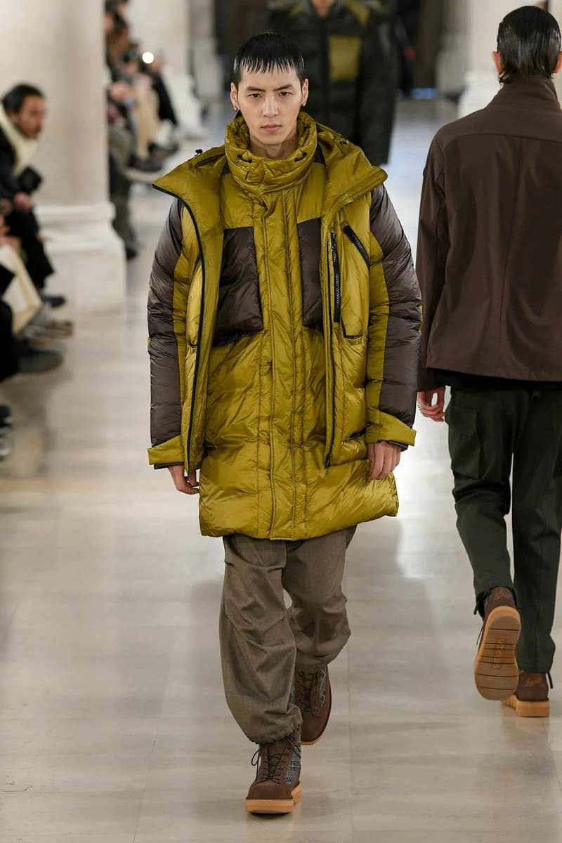 White Mountaineering Fall Winter 2023 Paris Fashion Week Runway PFW FW23 Colmar Gore tex Danner, Briefing, Gramicci, Merrell, Wild Things, New Era