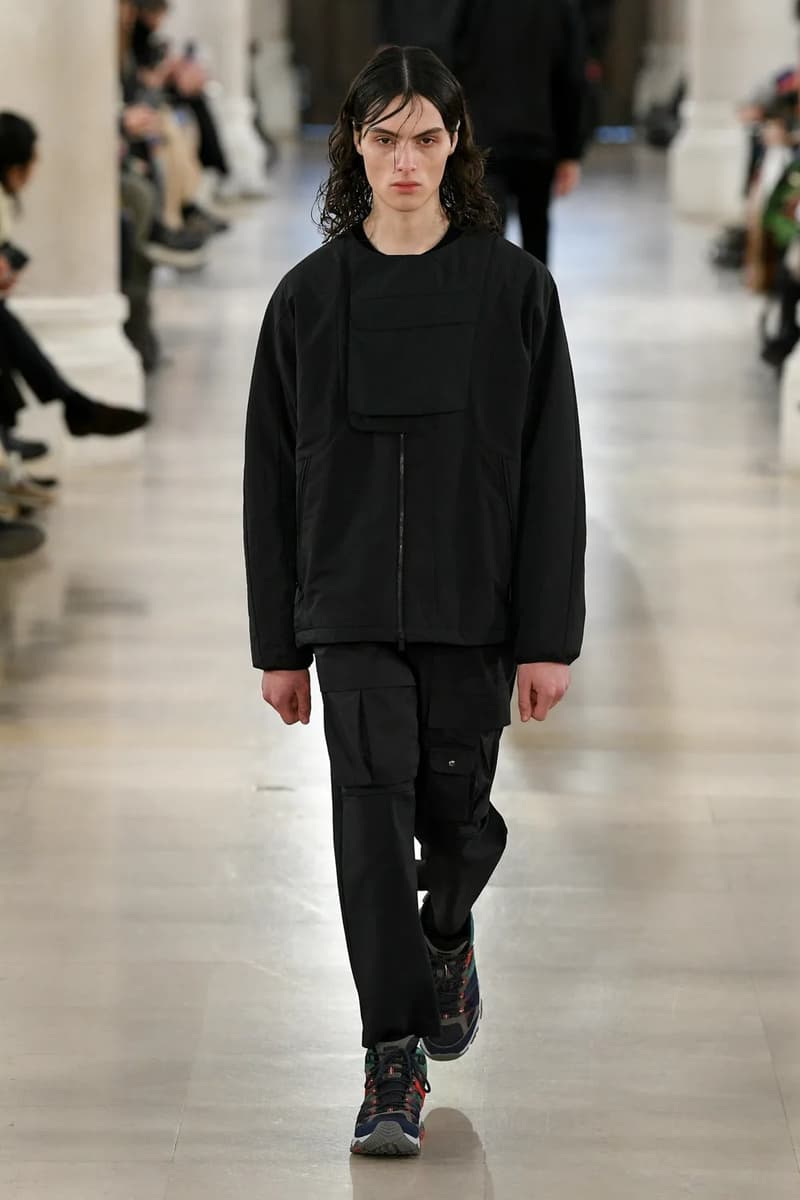 White Mountaineering Fall Winter 2023 Paris Fashion Week Runway PFW FW23 Colmar Gore tex Danner, Briefing, Gramicci, Merrell, Wild Things, New Era