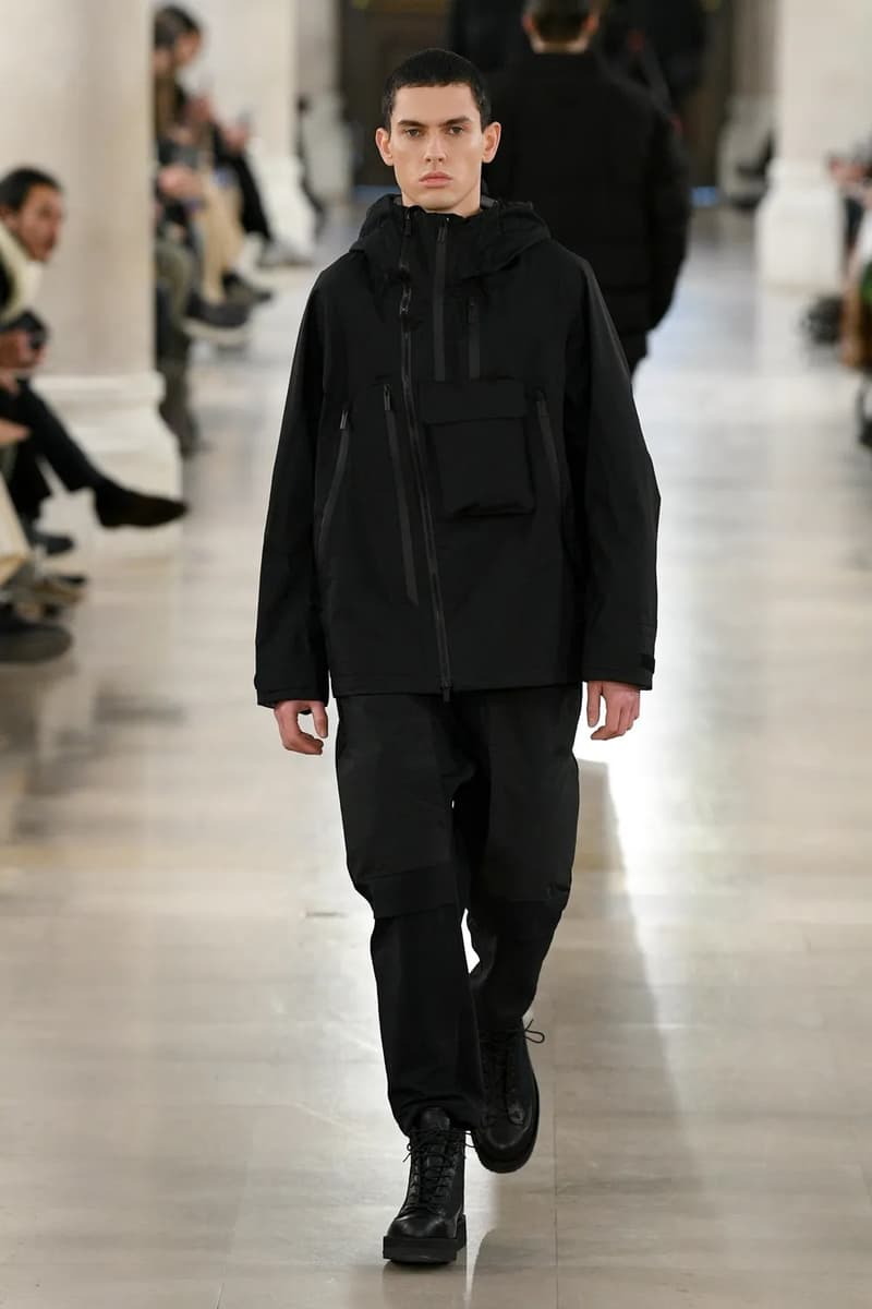 White Mountaineering Fall Winter 2023 Paris Fashion Week Runway PFW FW23 Colmar Gore tex Danner, Briefing, Gramicci, Merrell, Wild Things, New Era