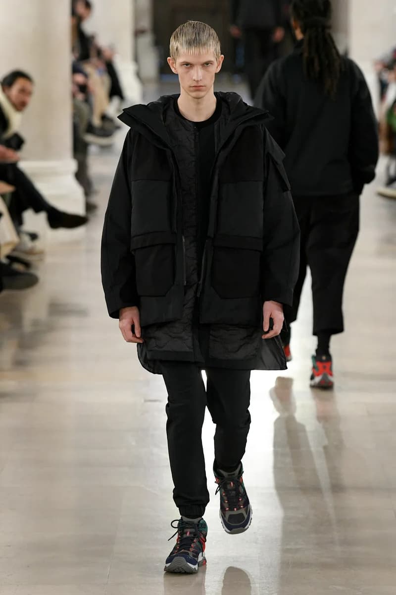 White Mountaineering Fall Winter 2023 Paris Fashion Week Runway PFW FW23 Colmar Gore tex Danner, Briefing, Gramicci, Merrell, Wild Things, New Era