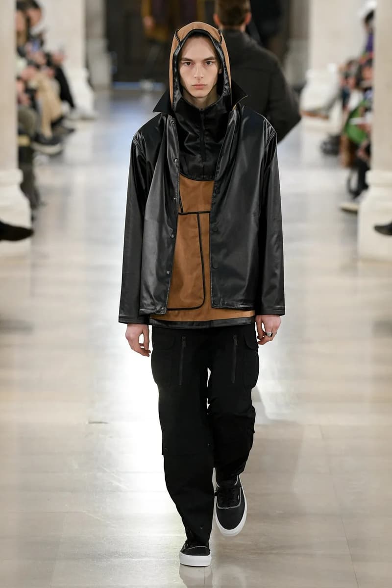 White Mountaineering Fall Winter 2023 Paris Fashion Week Runway PFW FW23 Colmar Gore tex Danner, Briefing, Gramicci, Merrell, Wild Things, New Era