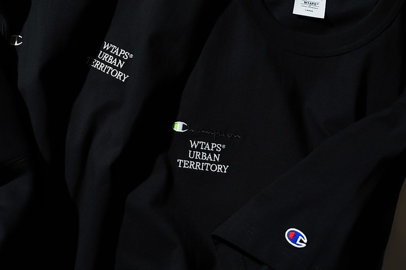 wtaps champion urban terrotory black capsule neon green hoodie tee sweatpant socks release info date price