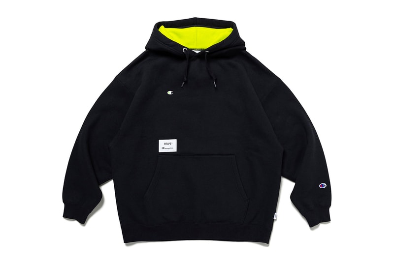 wtaps champion urban terrotory black capsule neon green hoodie tee sweatpant socks release info date price