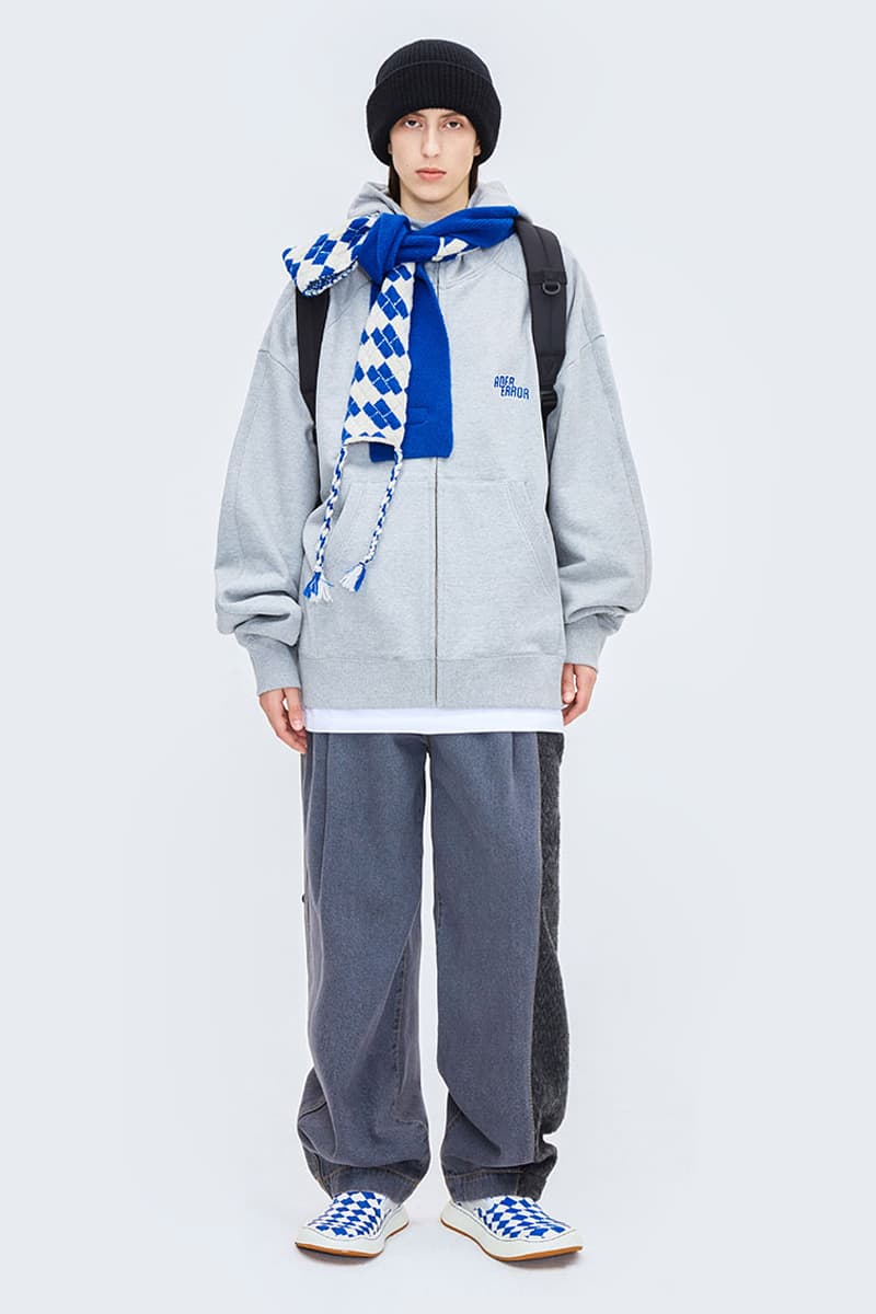 ader error OG origin tab collection fall winter 23 line unique minimal street basic release info date price varsity jacket hoodie sweats denim backpack