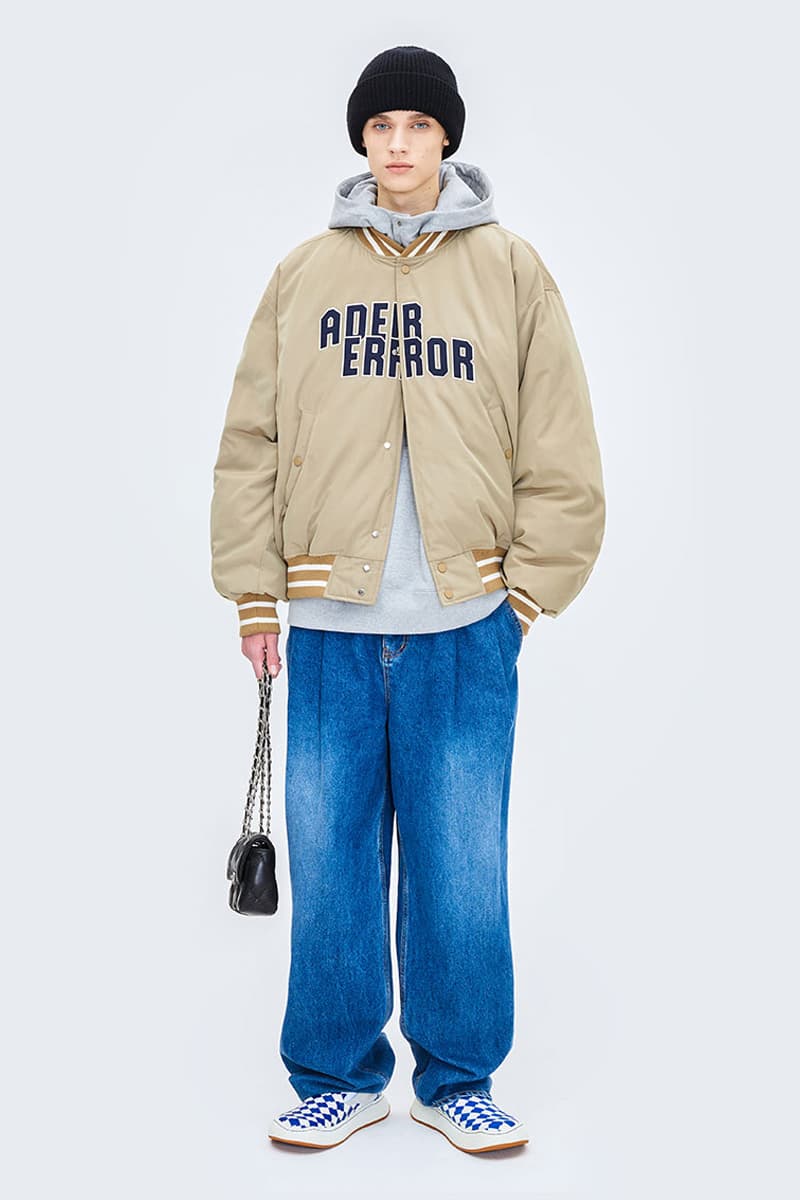 ader error OG origin tab collection fall winter 23 line unique minimal street basic release info date price varsity jacket hoodie sweats denim backpack