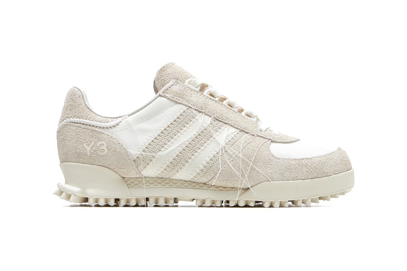 adidas Y-3 Marathon TR Footwear Three Stripe Trefoil Sneakers Trainers Black Off White Suede Exposed Stitching Leather