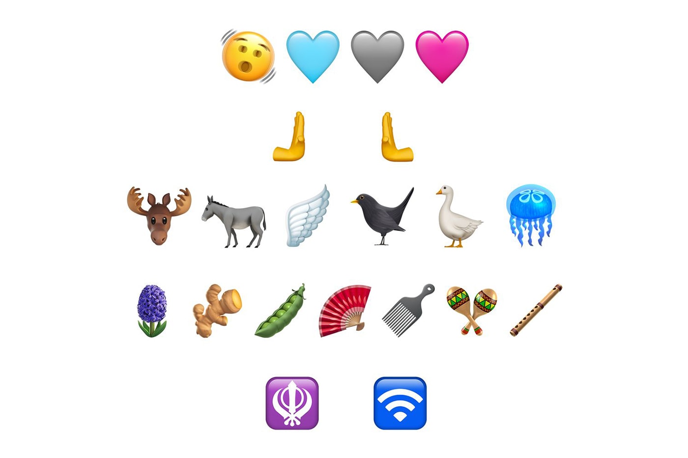 Apple ios 16 4 new emoji pink heart emoji pushing hand animals fan ginger edamame flute wifi release info