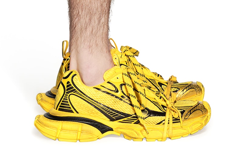 Balenciaga 3XL Trainer Summer 2023 The Mud Show Kanye Demna Controversy Yellow Black Colorway For Sale In Store Buy Now Cop Hype