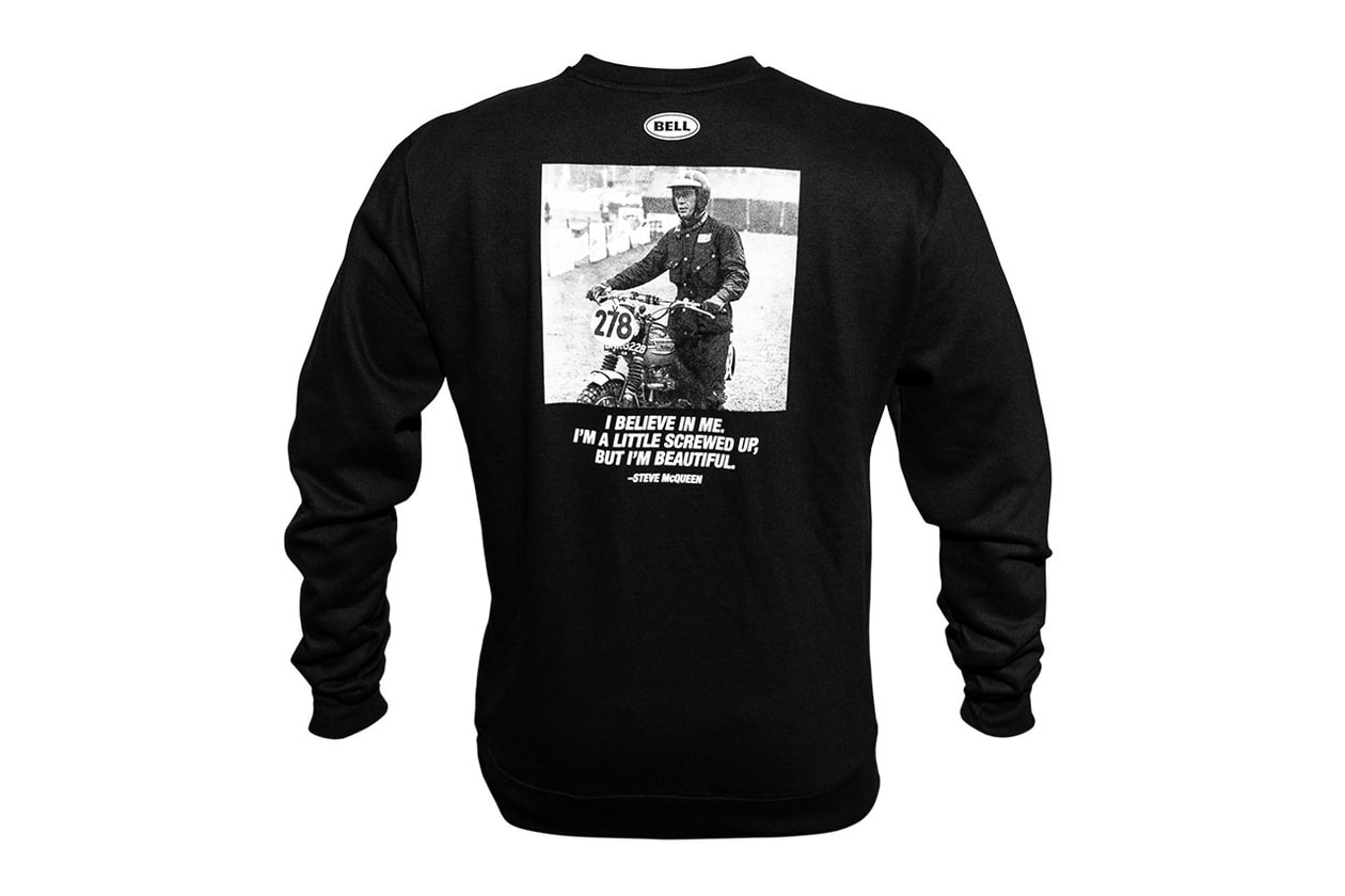 Bell Releases Capsule Series Honoring Steve McQueen helmet t-shirt longsleeve tshirt black white red withe blue