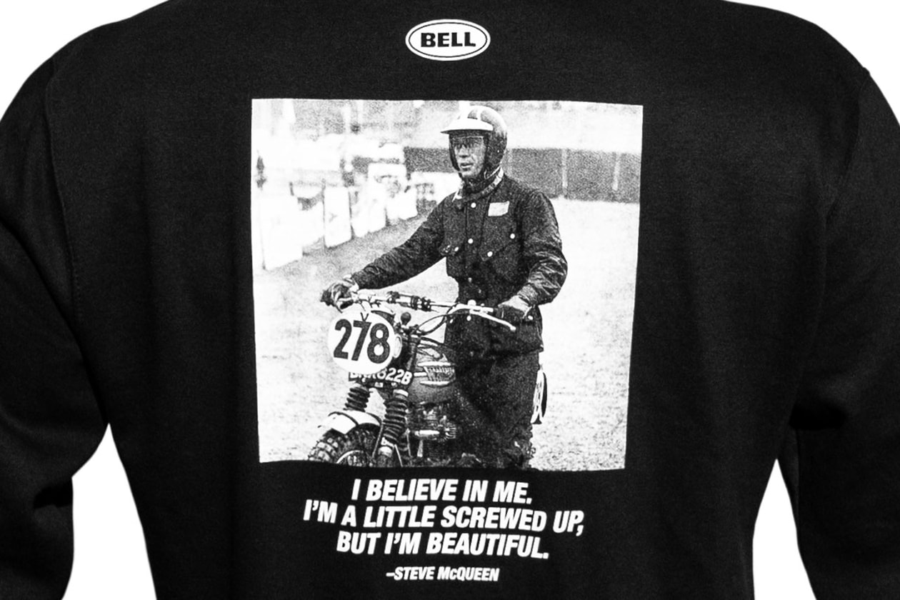 Bell Releases Capsule Series Honoring Steve McQueen helmet t-shirt longsleeve tshirt black white red withe blue